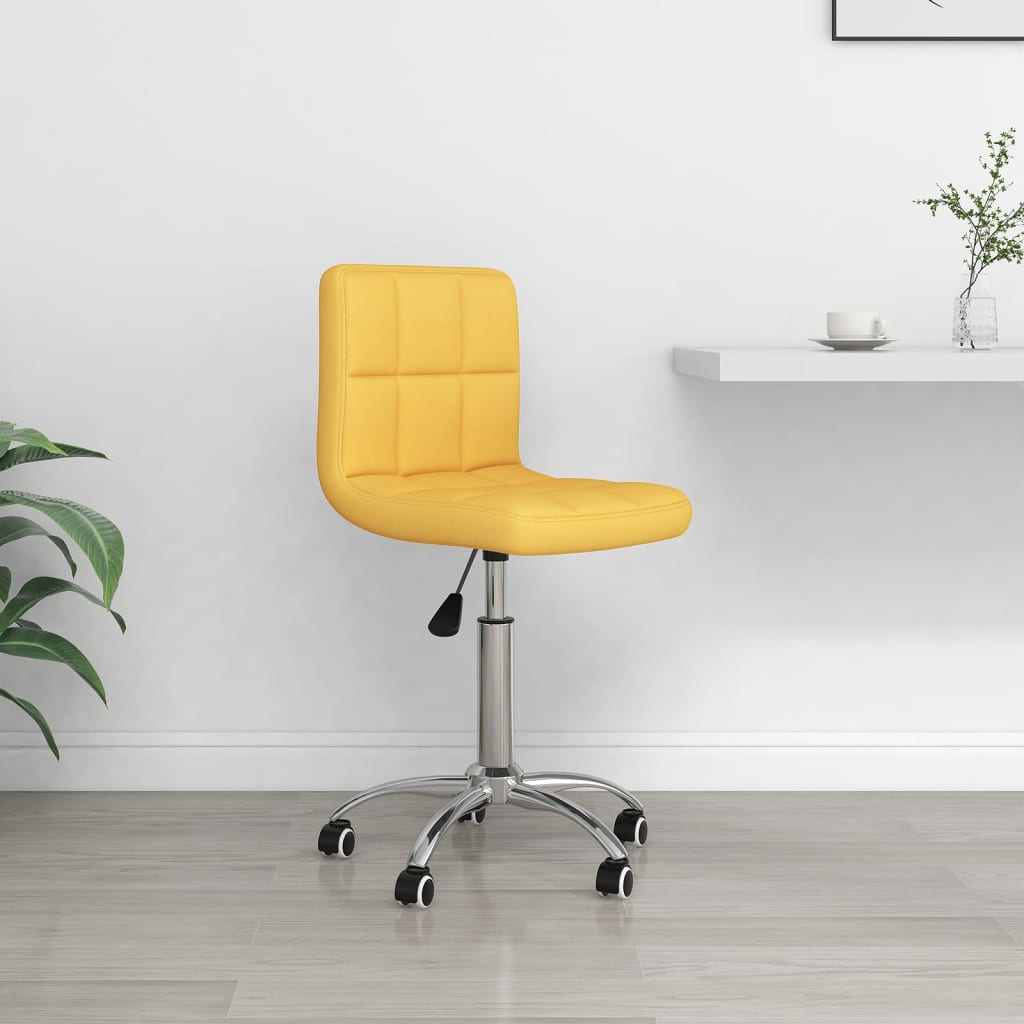 Swivel office chair, mustard yellow, fabric