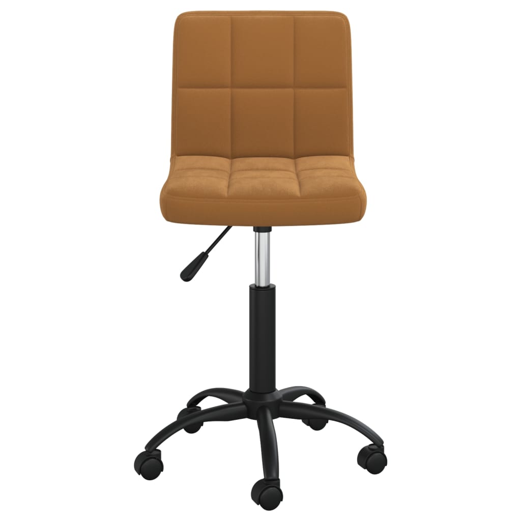 Swivel office chair, brown, velvet