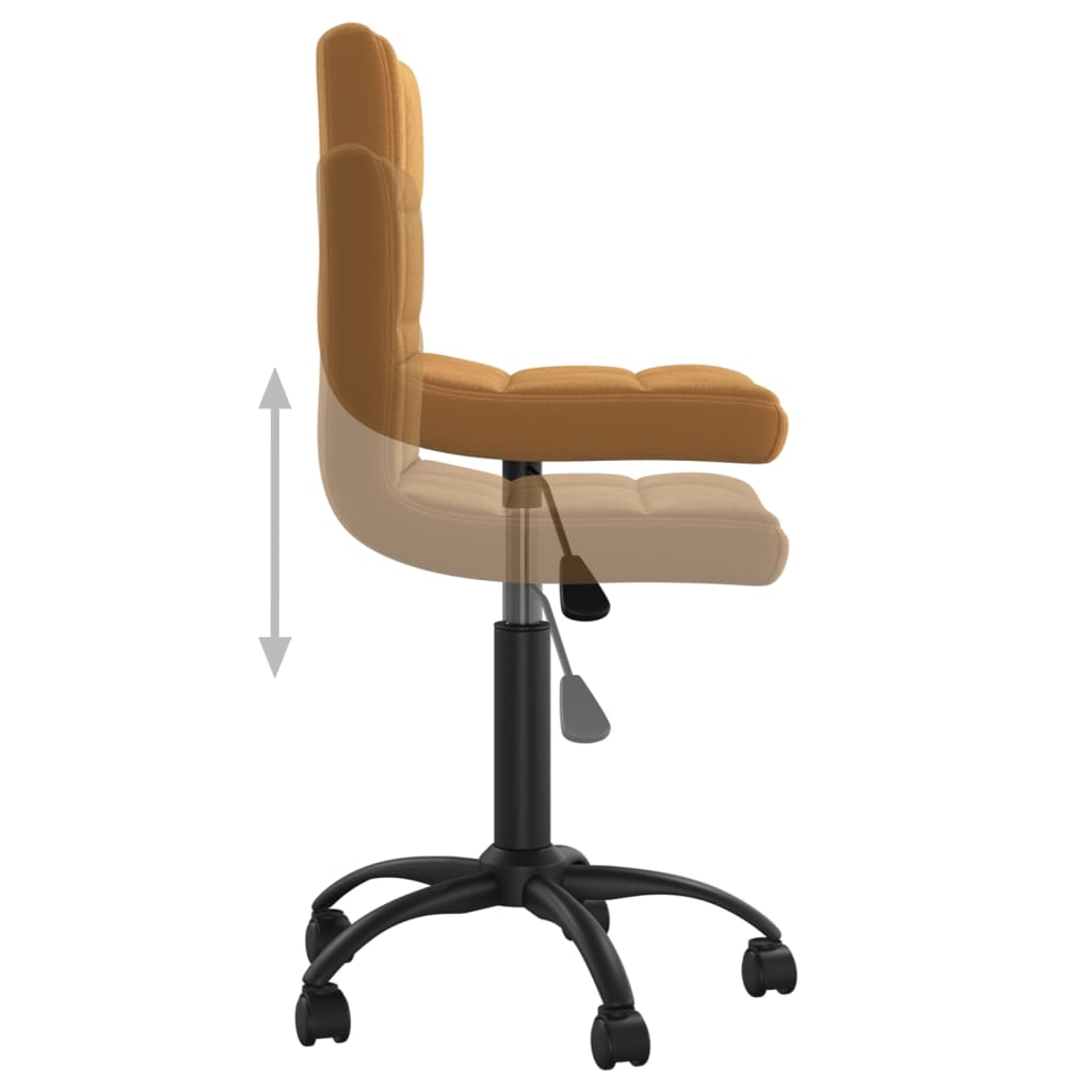 Swivel office chair, brown, velvet