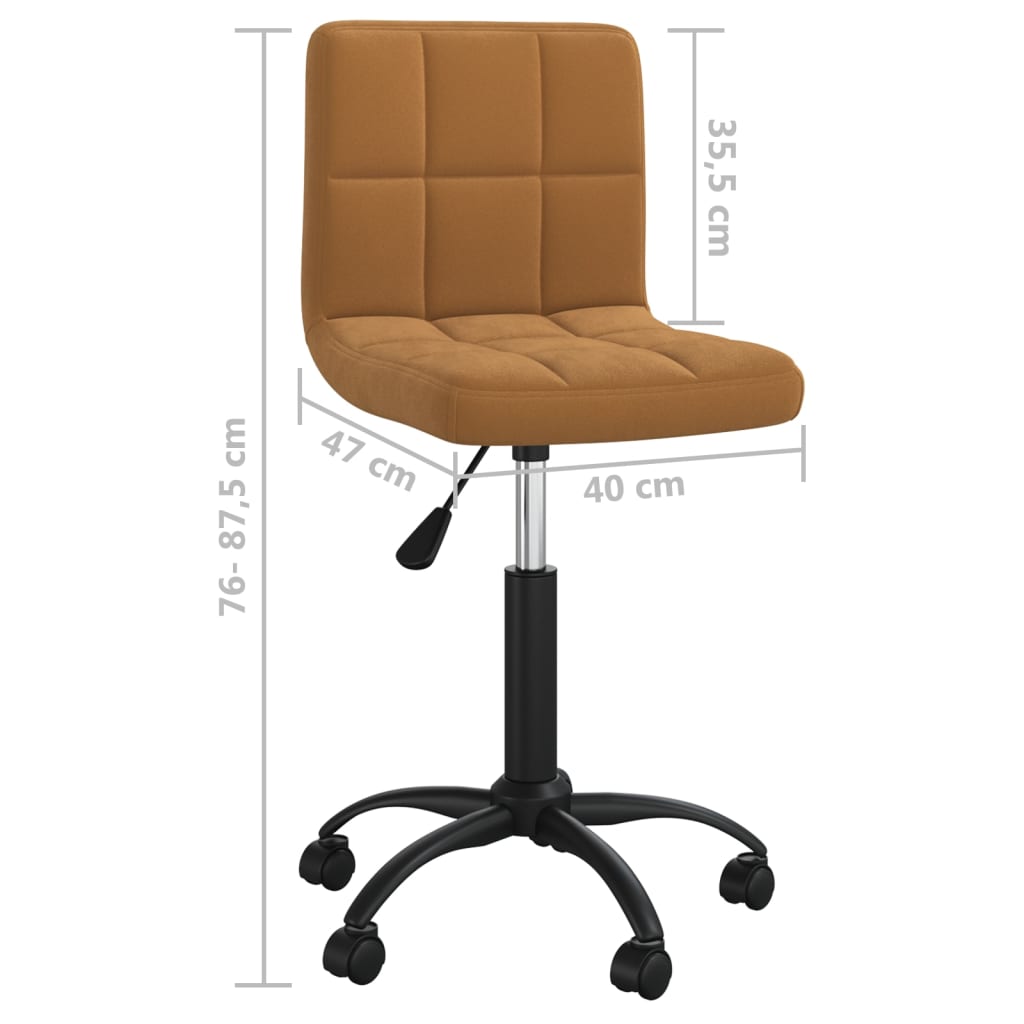 Swivel office chair, brown, velvet