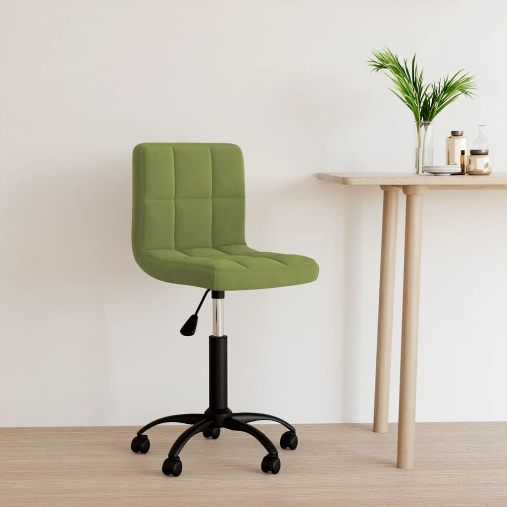 Swivel office chair, light green, velvet