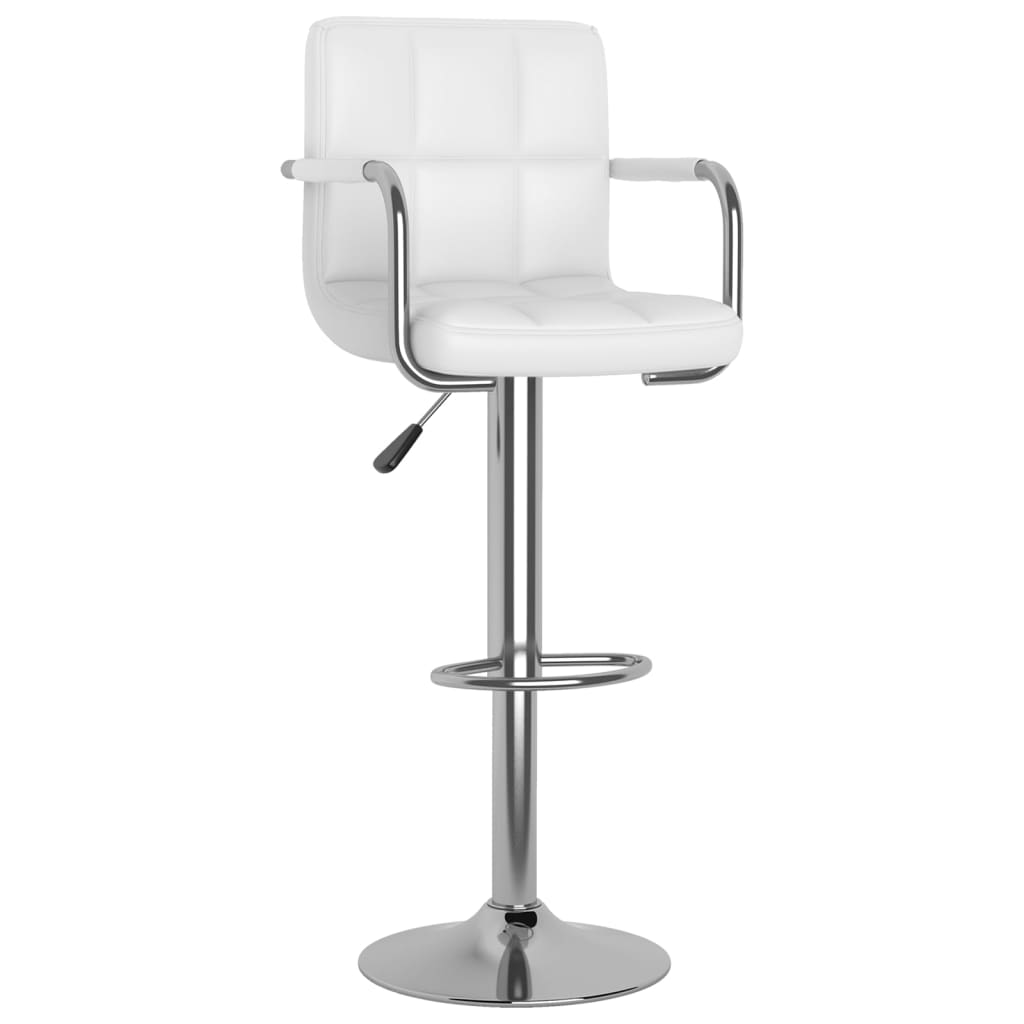 Bar stools, 2 pcs, white, artificial leather