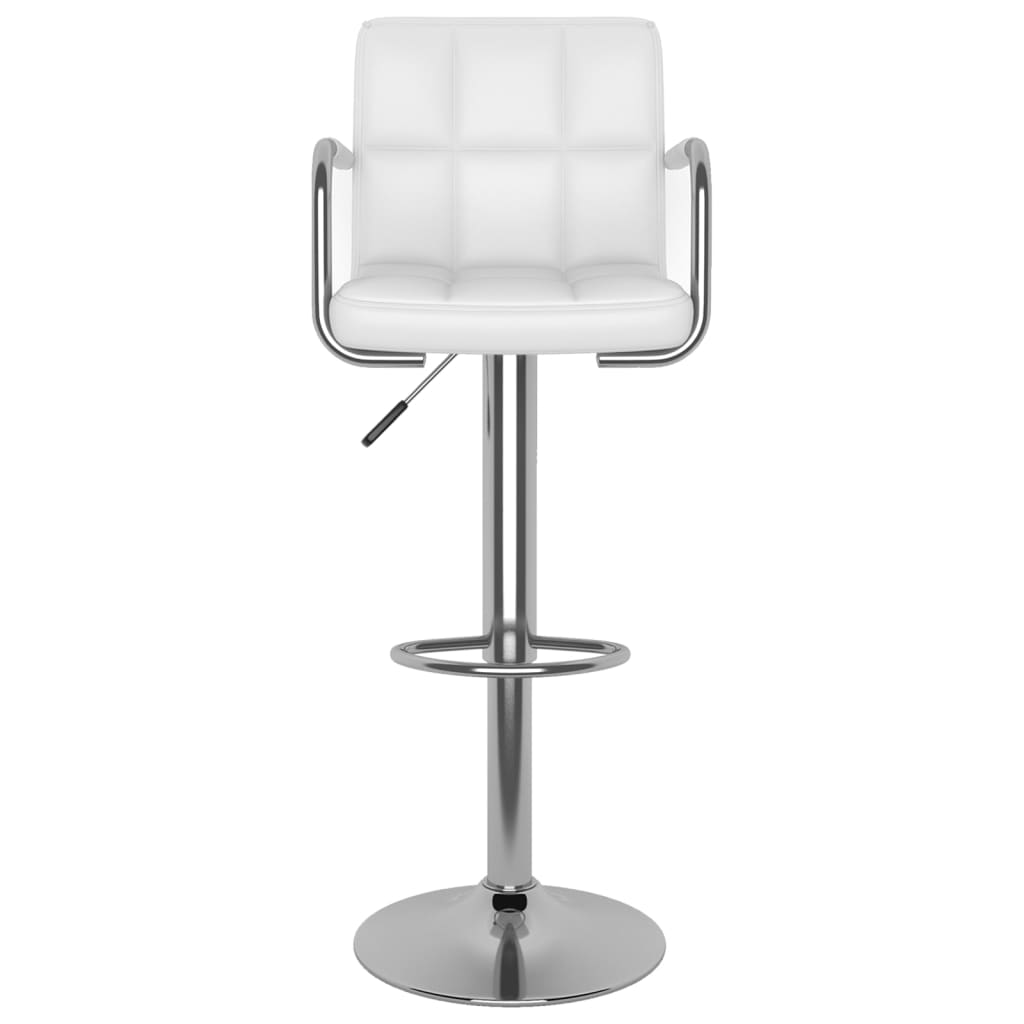 Bar stools, 2 pcs, white, artificial leather