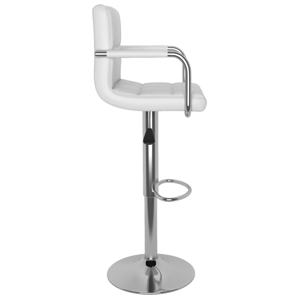 Bar stools, 2 pcs, white, artificial leather