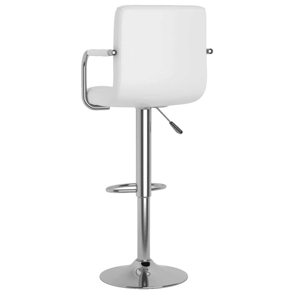 Bar stools, 2 pcs, white, artificial leather