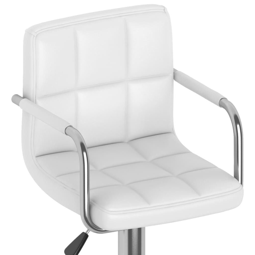 Bar stools, 2 pcs, white, artificial leather