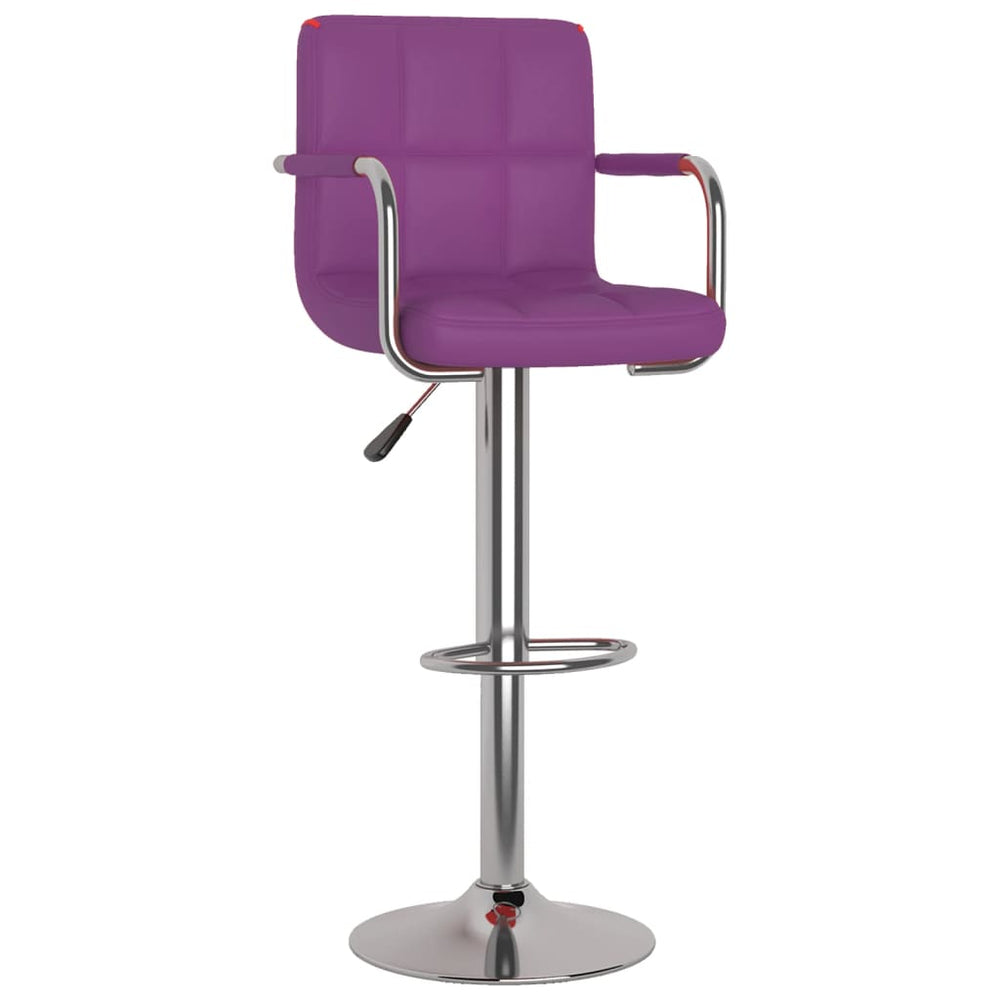 Bar stools, 2 pcs, purple, artificial leather
