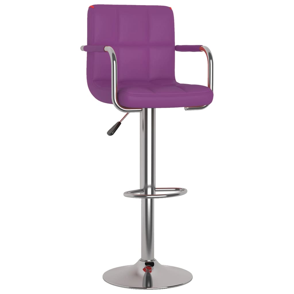 Bar stools, 2 pcs, purple, artificial leather