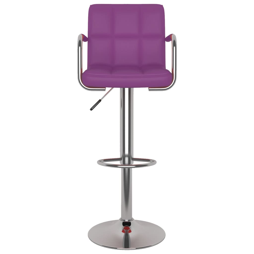 Bar stools, 2 pcs, purple, artificial leather