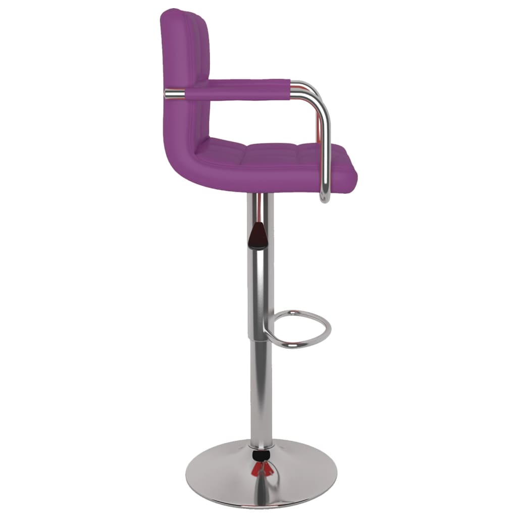 Bar stools, 2 pcs, purple, artificial leather
