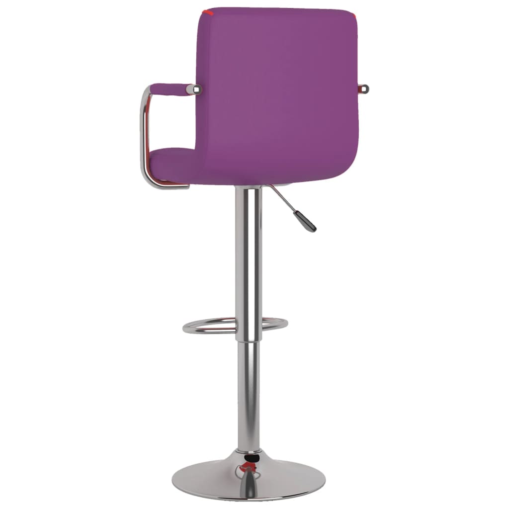 Bar stools, 2 pcs, purple, artificial leather