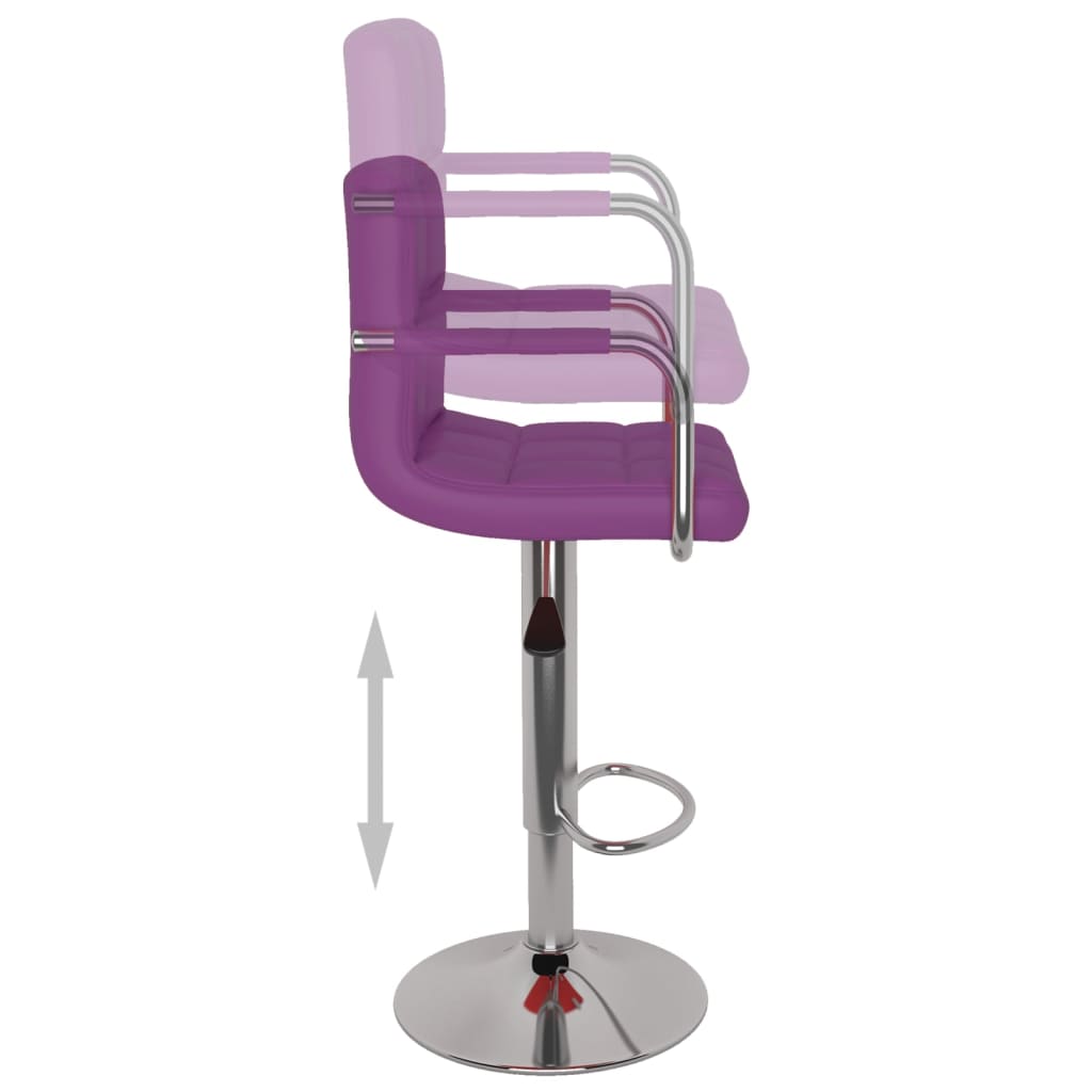Bar stools, 2 pcs, purple, artificial leather