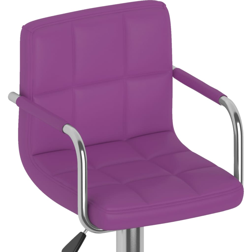 Bar stools, 2 pcs, purple, artificial leather