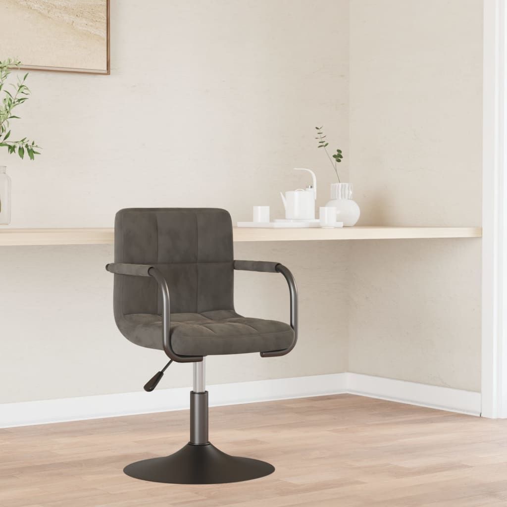 Bar stool, dark grey, velvet