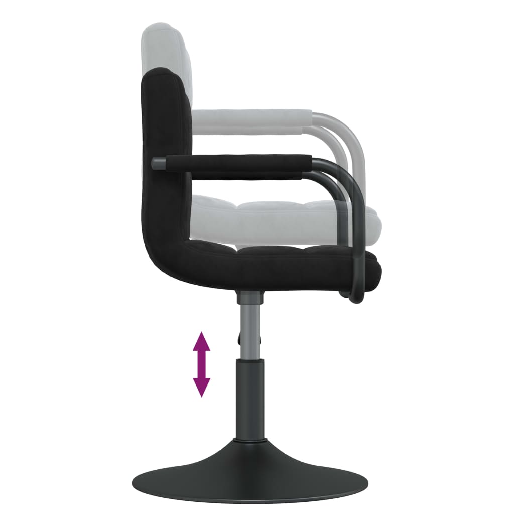 Swivel Dining Chairs, 2 pcs, Black, Velvet