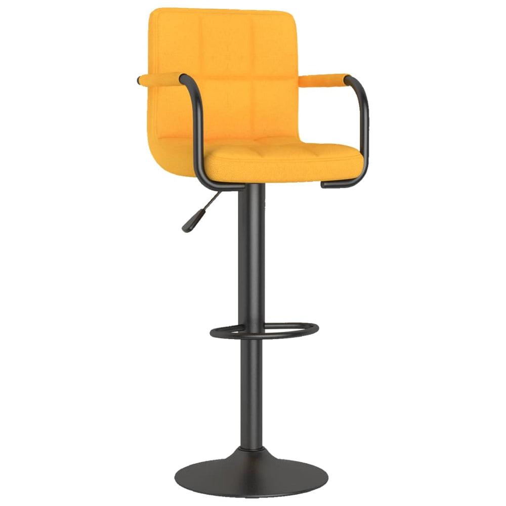 Bar Stools, 2 pcs, Mustard Yellow, Fabric