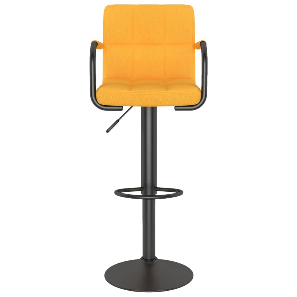 Bar Stools, 2 pcs, Mustard Yellow, Fabric