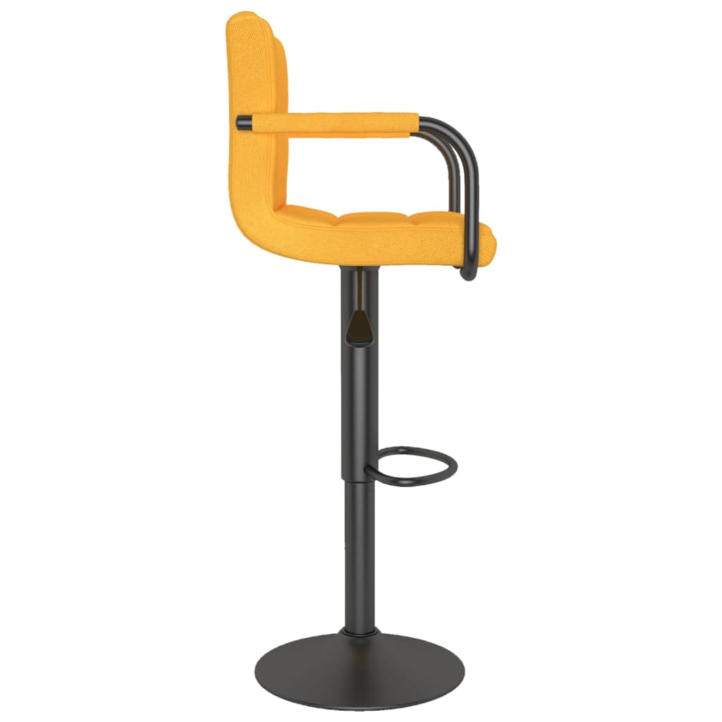 Bar Stools, 2 pcs, Mustard Yellow, Fabric
