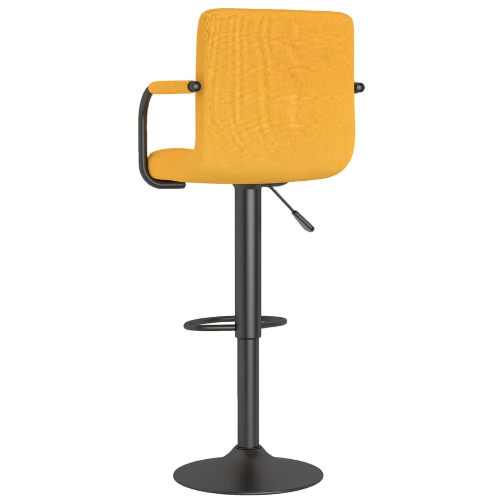 Bar Stools, 2 pcs, Mustard Yellow, Fabric