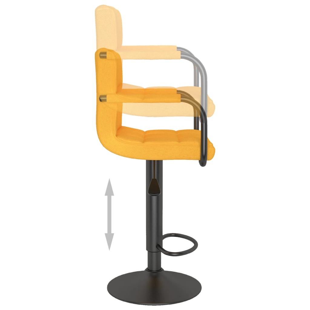 Bar Stools, 2 pcs, Mustard Yellow, Fabric