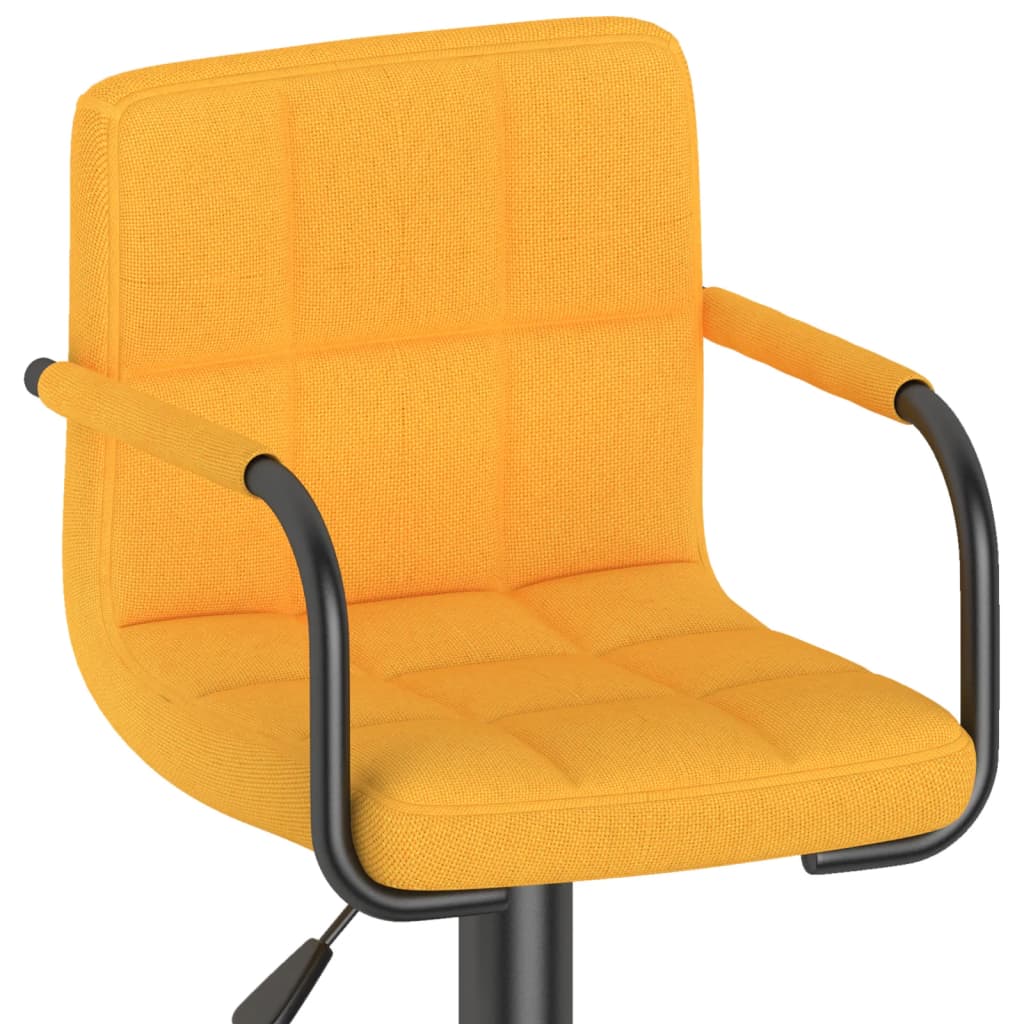 Bar Stools, 2 pcs, Mustard Yellow, Fabric