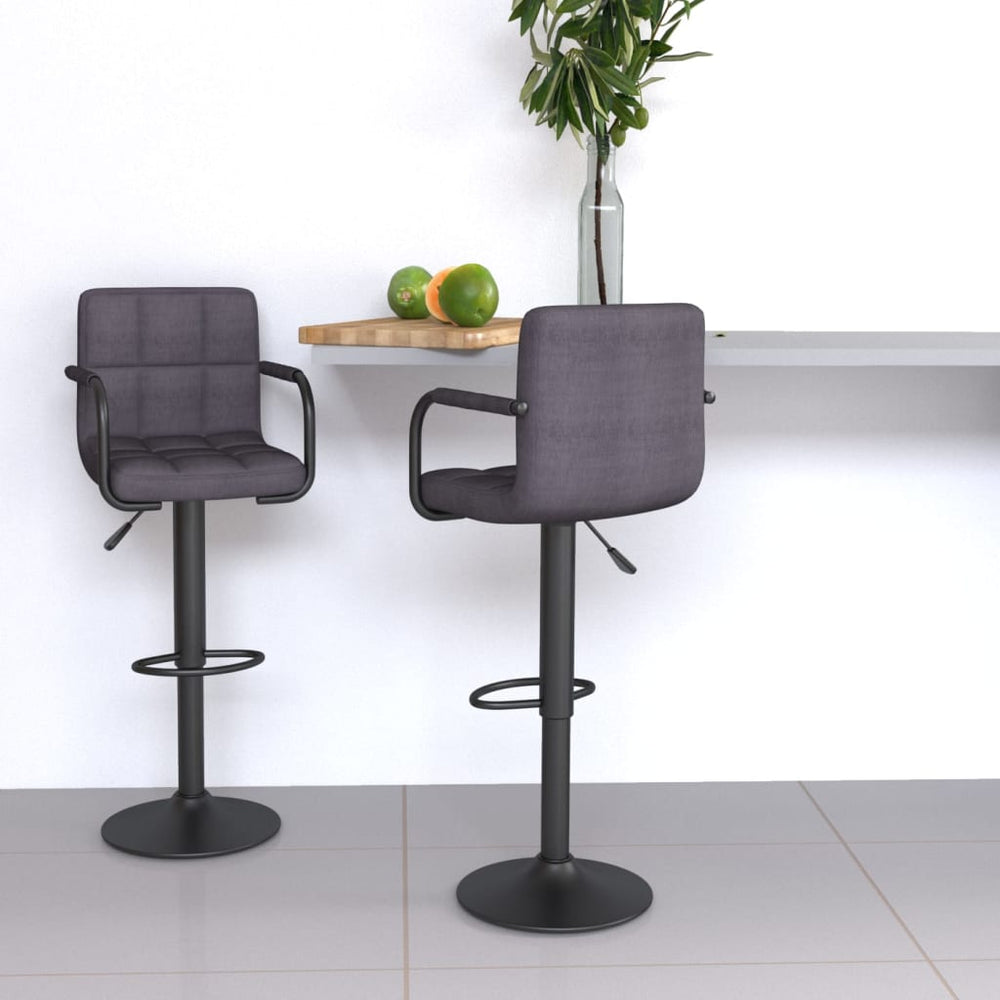 Bar stools, 2 pcs, taupe, fabric