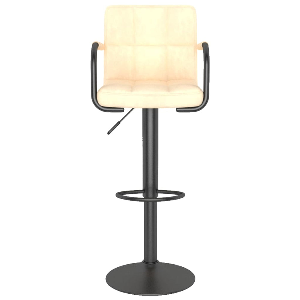 Bar stool, cream-coloured, velvet