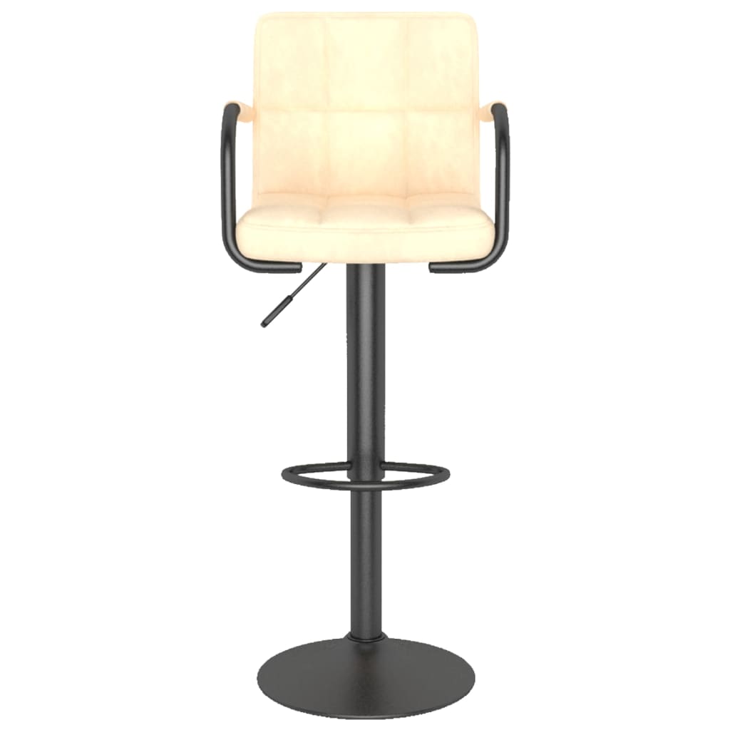 Bar stool, cream-coloured, velvet