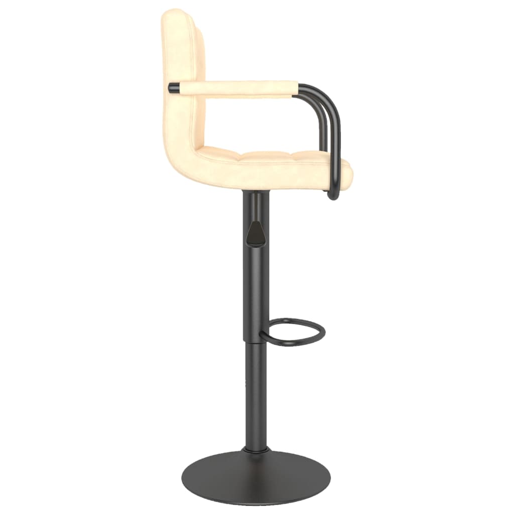 Bar stool, cream-coloured, velvet