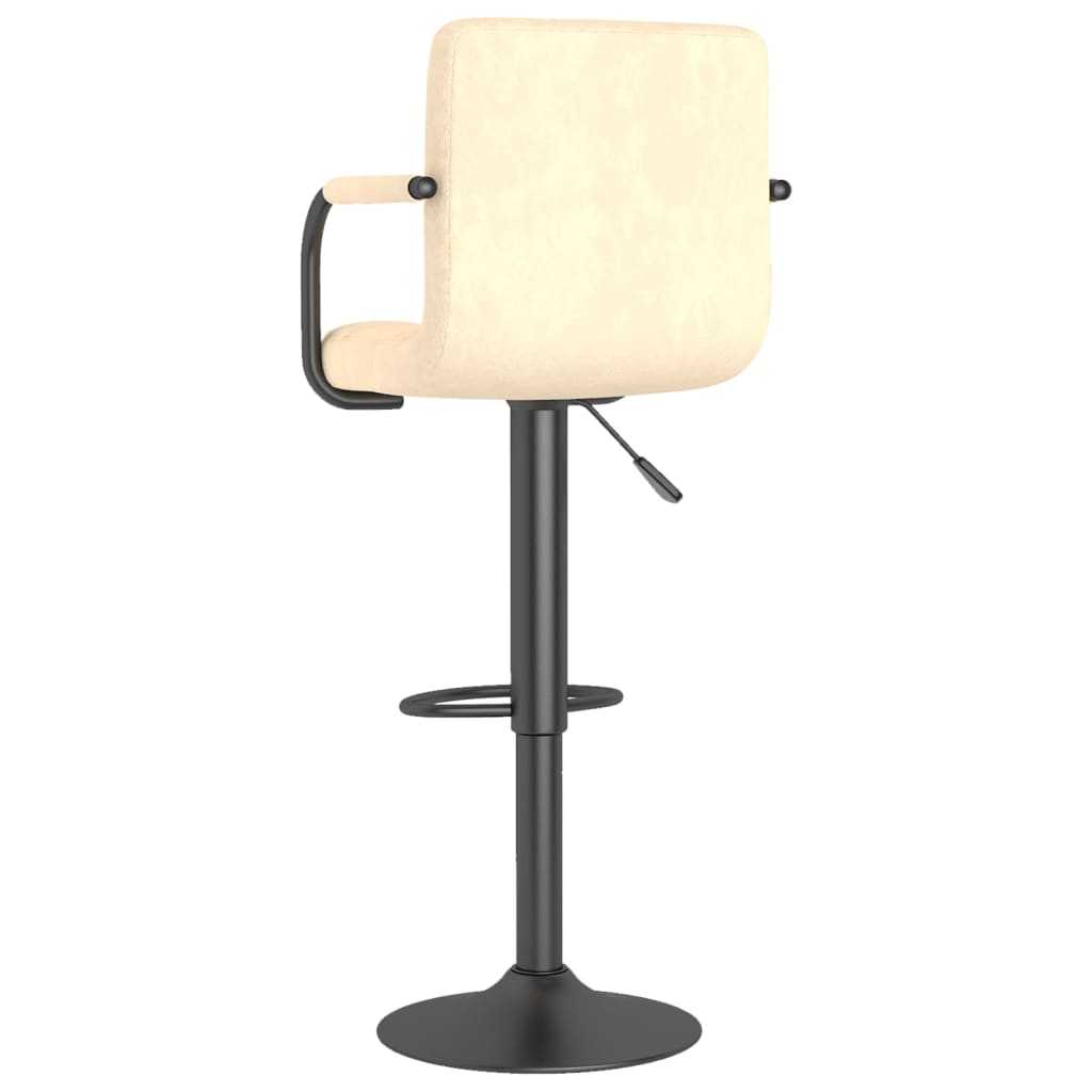Bar stool, cream-coloured, velvet