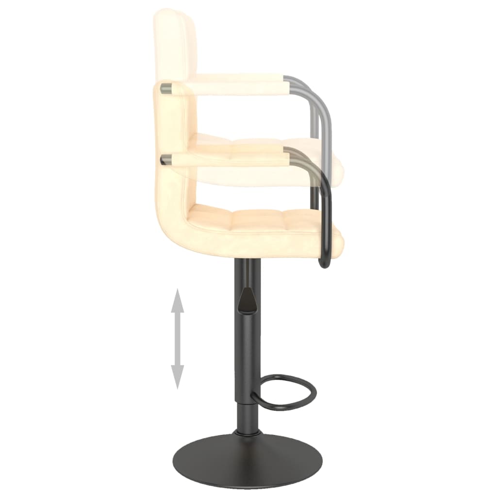Bar stool, cream-coloured, velvet