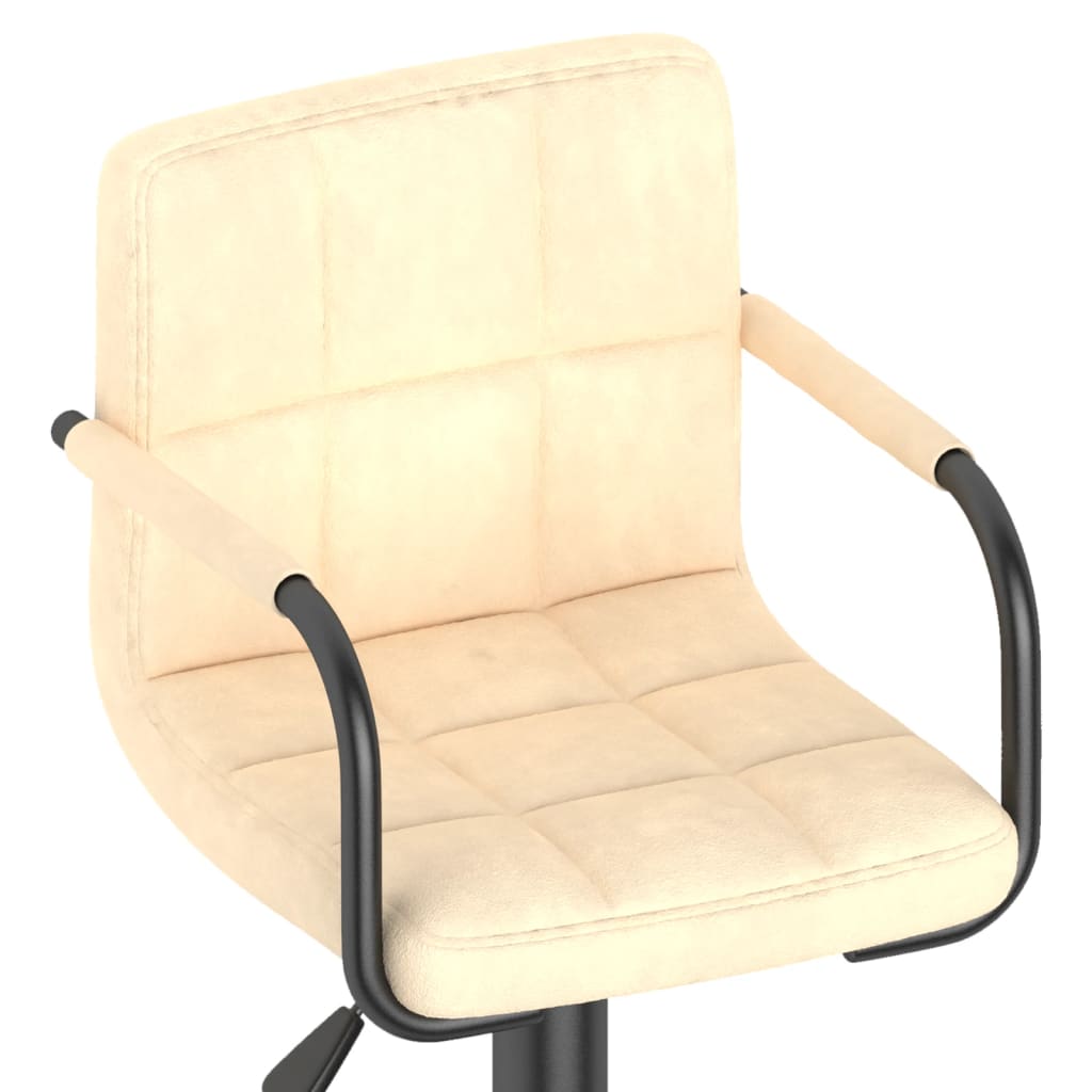Bar stool, cream-coloured, velvet