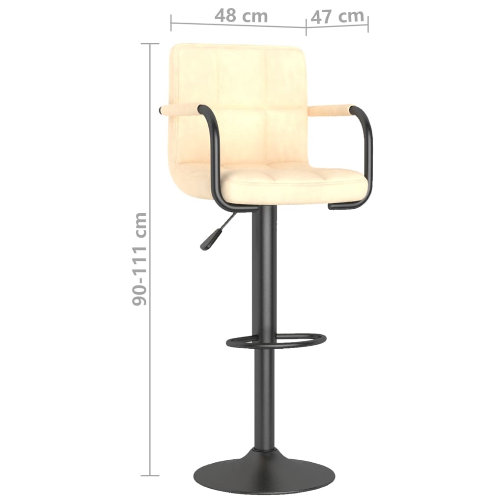 Bar stool, cream-coloured, velvet
