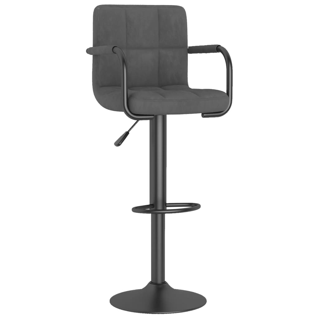 Bar stools, 2 pcs., dark grey, velvet