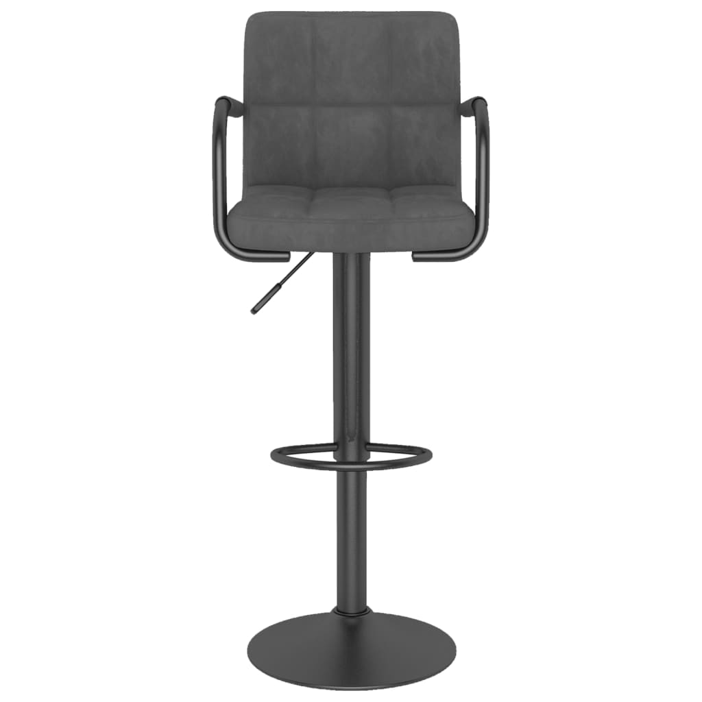 Bar stools, 2 pcs., dark grey, velvet