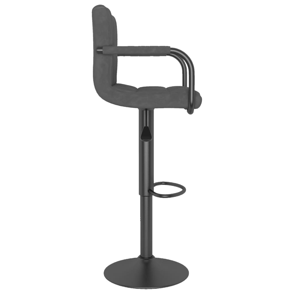 Bar stools, 2 pcs., dark grey, velvet