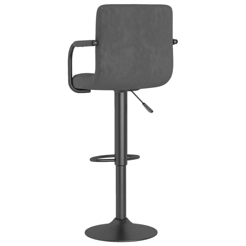 Bar stools, 2 pcs., dark grey, velvet