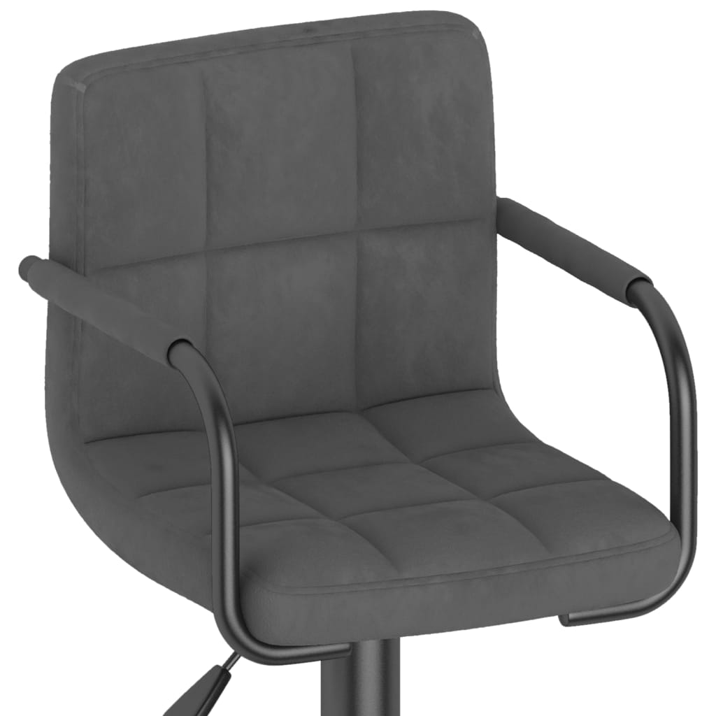 Bar stools, 2 pcs., dark grey, velvet