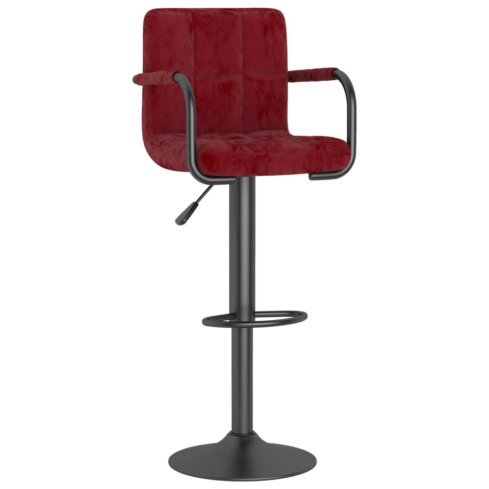 Bar stools, 2 pcs., burgundy, velvet
