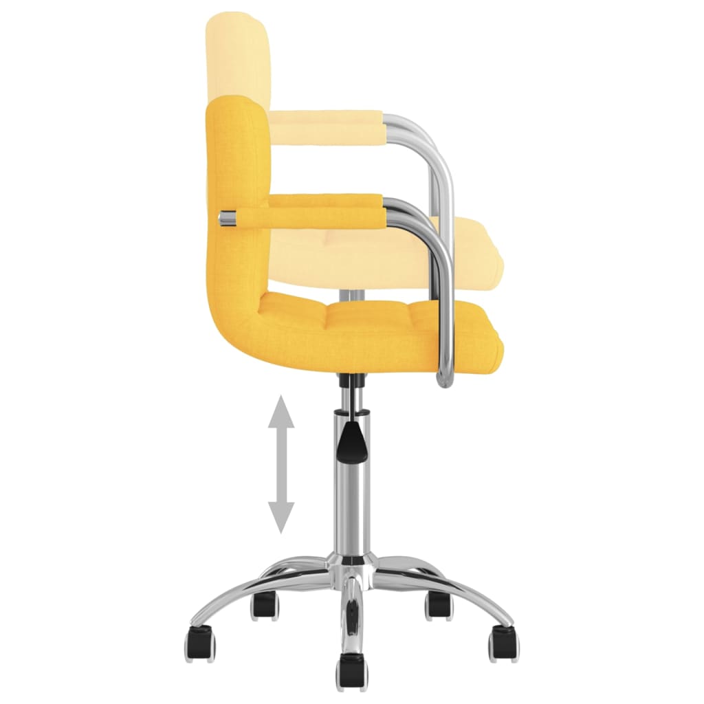 Pasukama biuro kėdė, garstyčių geltonos spalvos, audinys
