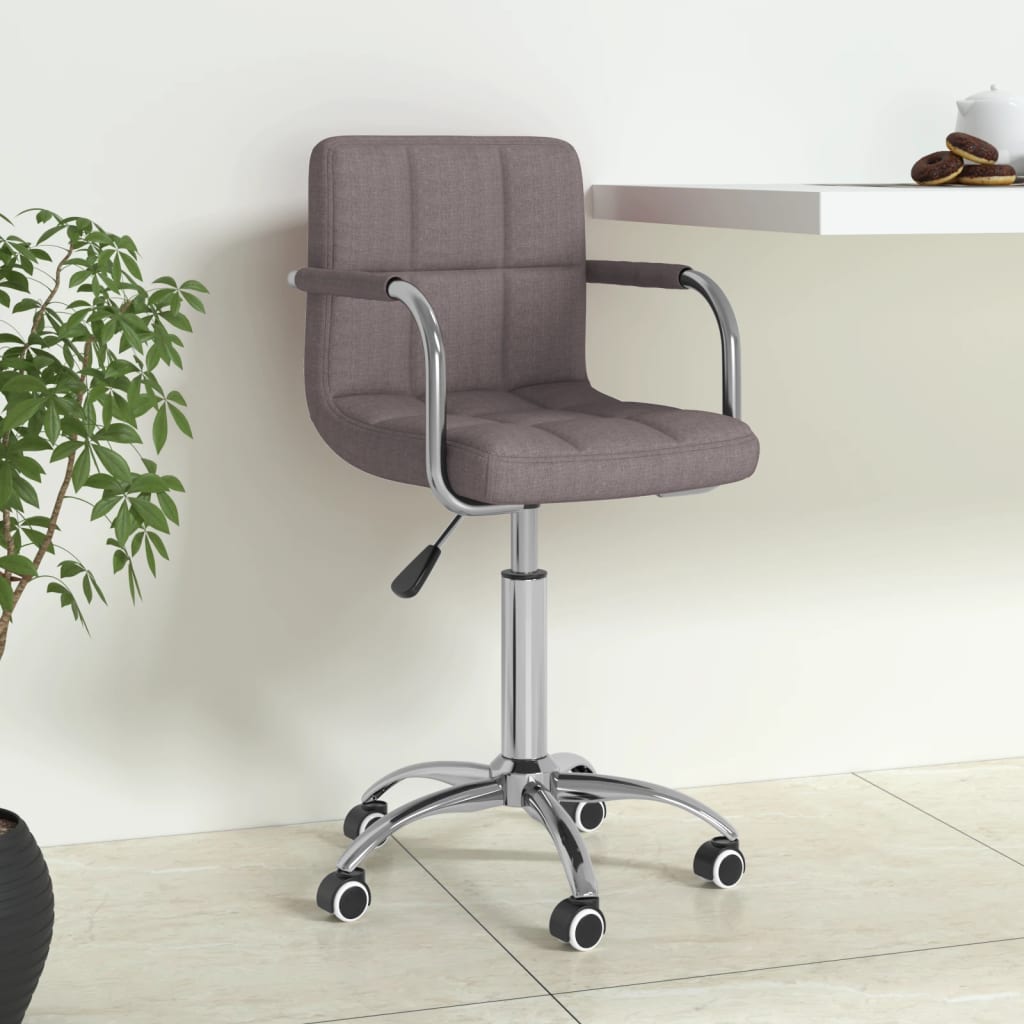 Swivel office chair, taupe, fabric