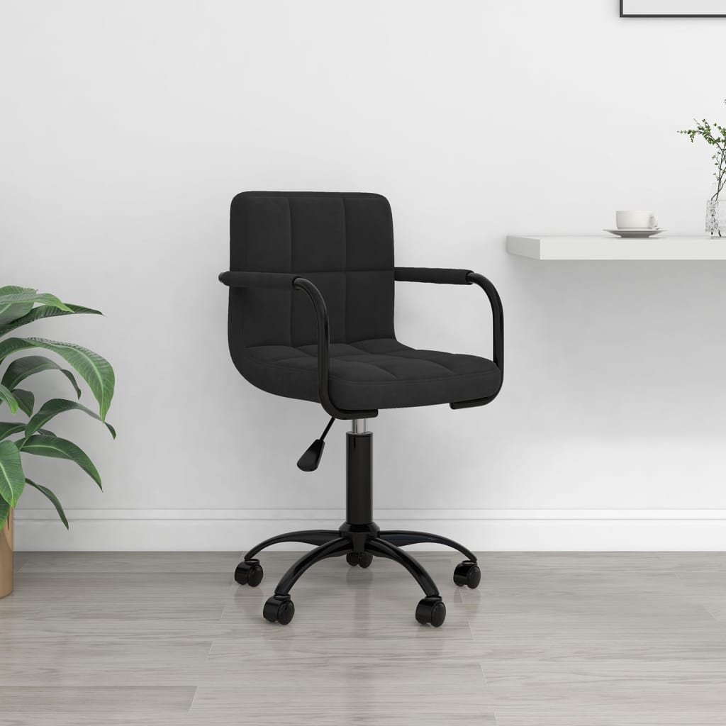 Swivel office chair, black, velvet
