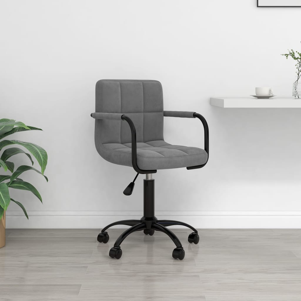 Swivel dining chair, dark grey, velvet