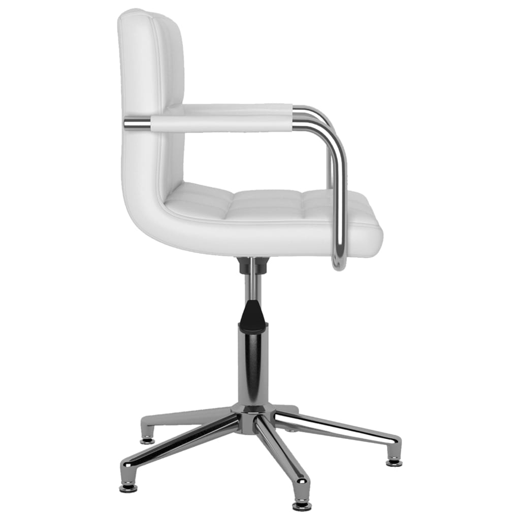 Swivel office chair, white, artificial leather