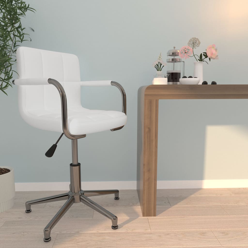 Swivel office chair, white, artificial leather