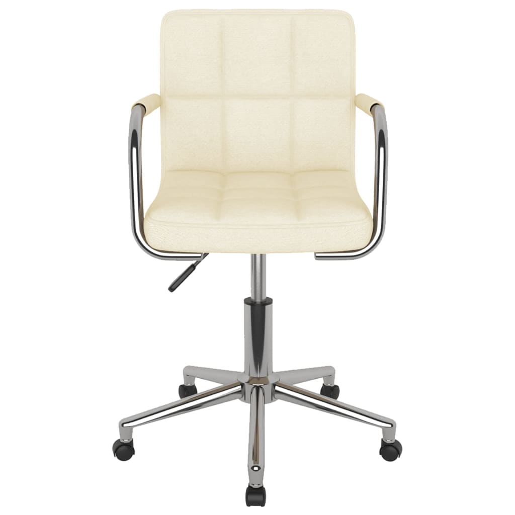 Swivel office chair, cream-colored, fabric