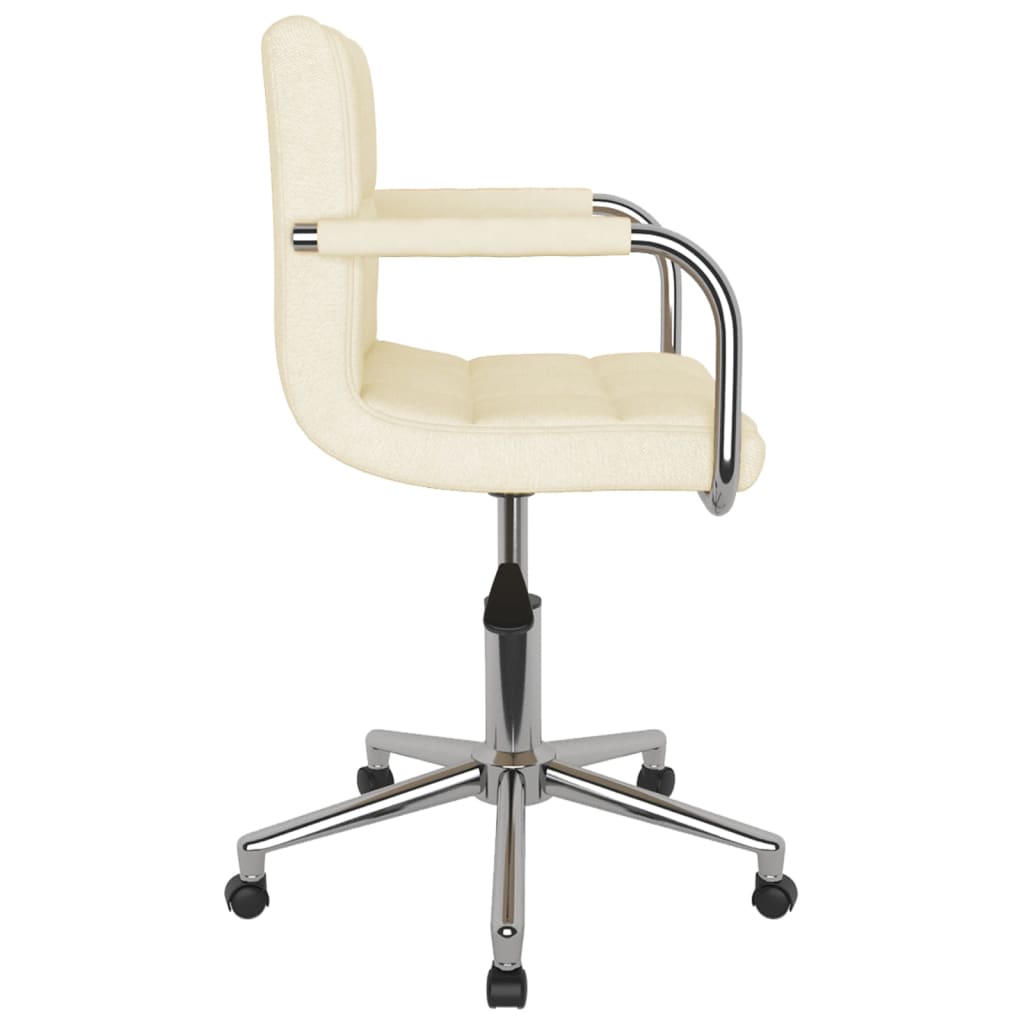 Swivel office chair, cream-colored, fabric