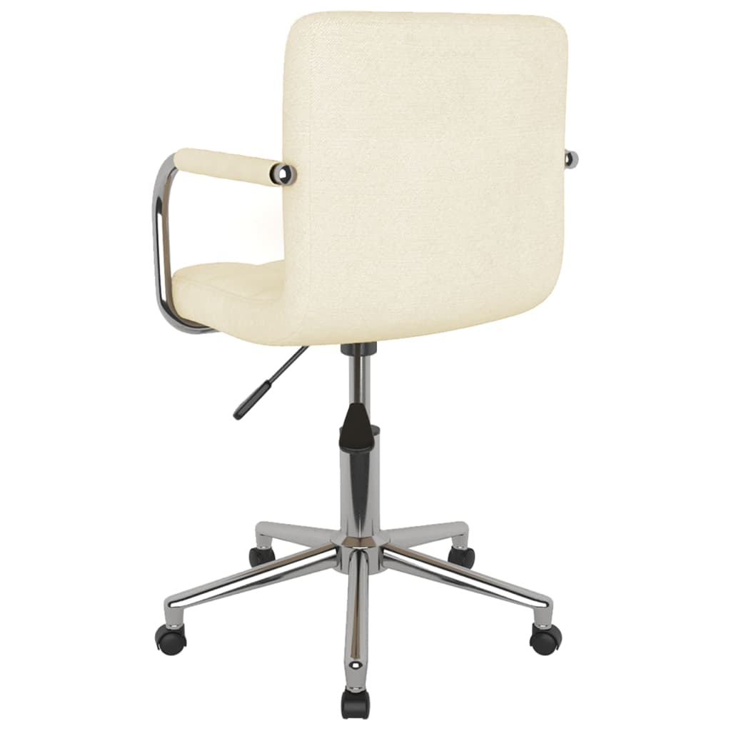 Swivel office chair, cream-colored, fabric