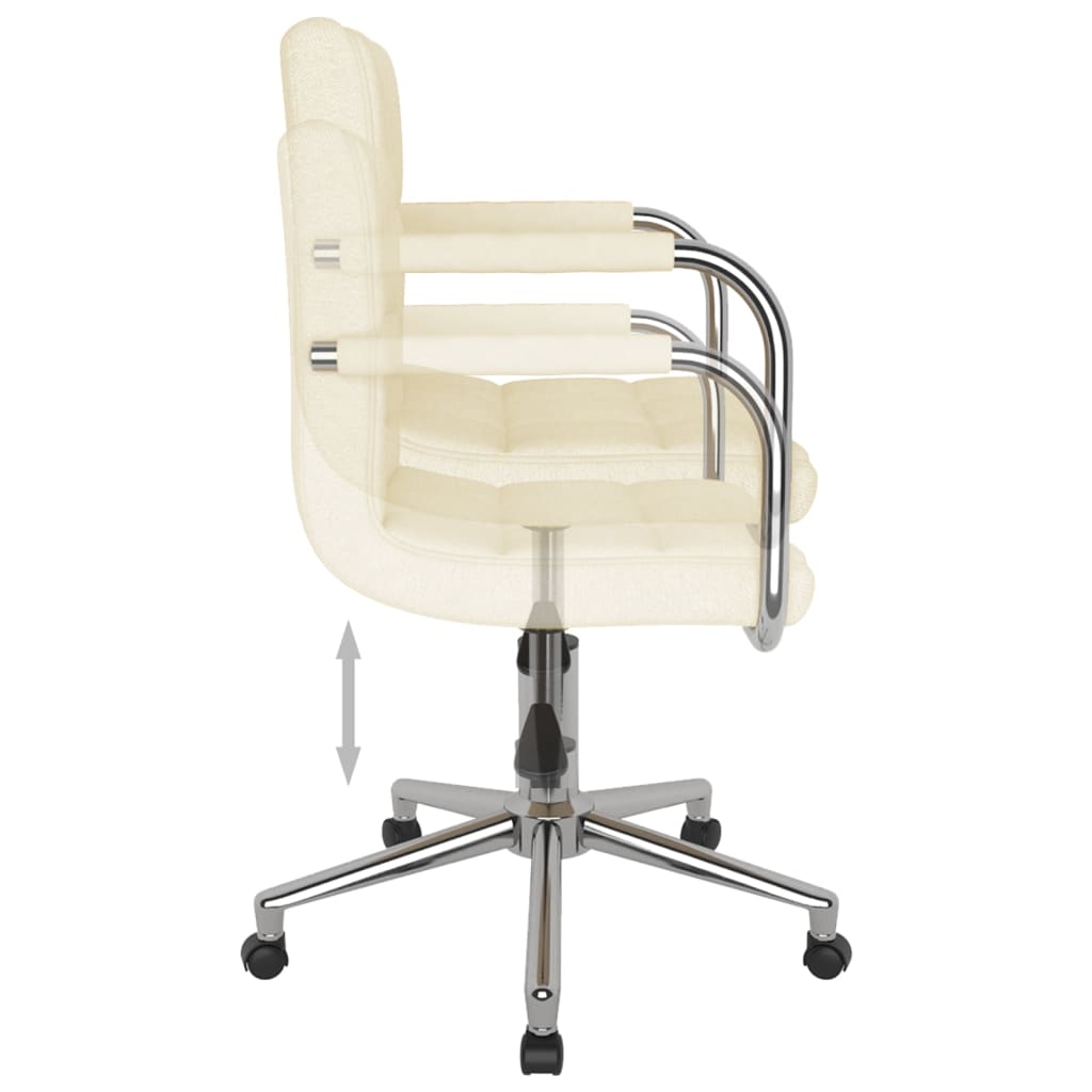 Swivel office chair, cream-colored, fabric
