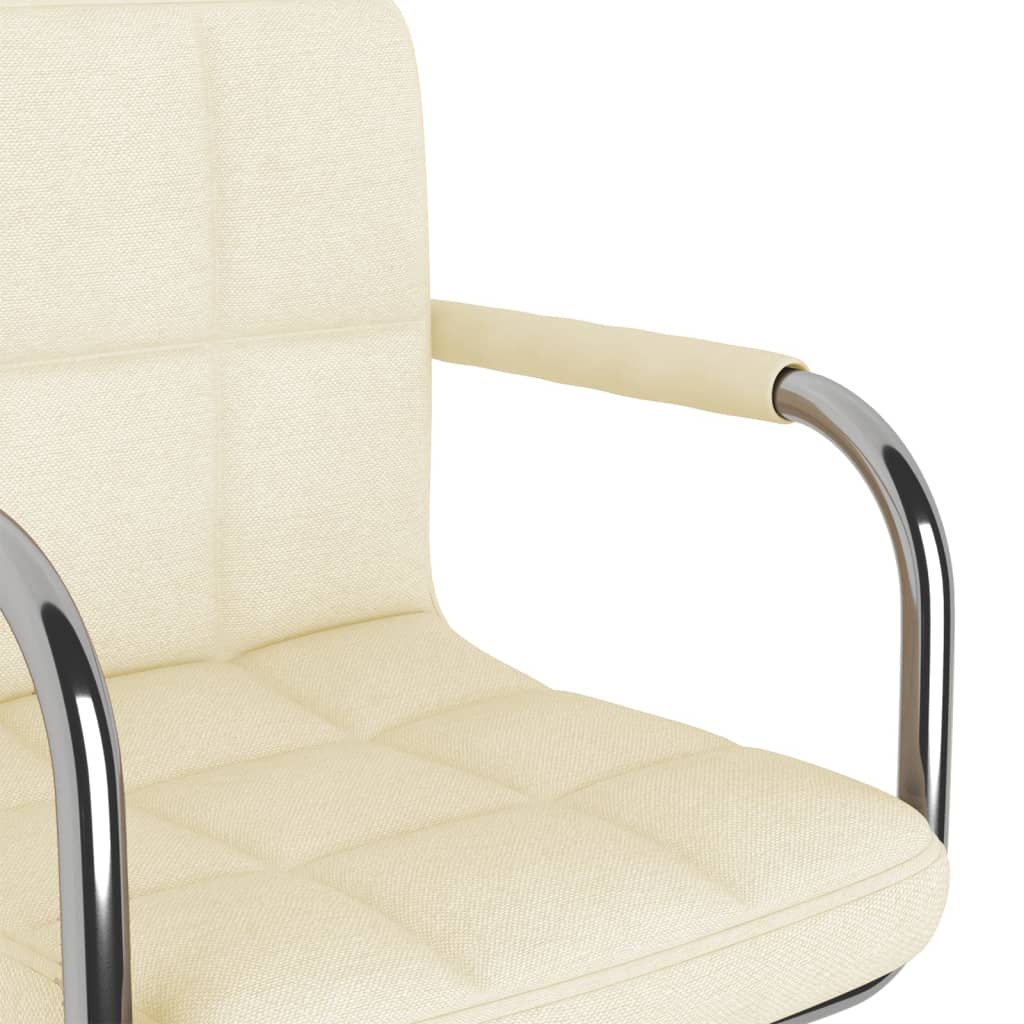 Swivel office chair, cream-colored, fabric
